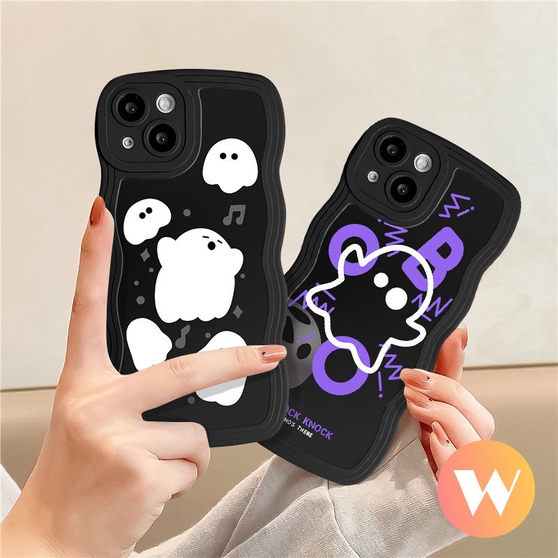 Redmi 10C A1 10 9T 9 9A A1+10A 9C NFC POCO X3 NFC Pro M3 Mi 11T Pro Redmi Note 11 8 9 10 10s 11s 11Pro 9s 10Pro Max Wavy Edge Cartoon Ghost Lucu Cute Monster Kecil Soft Sarung