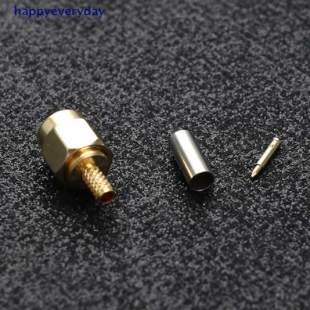 [happy] 10pcs SMA Male Plug crimp Untuk RG174 RG316 RG178 RG179 LMR100 Kabel Konektor RF [ID]