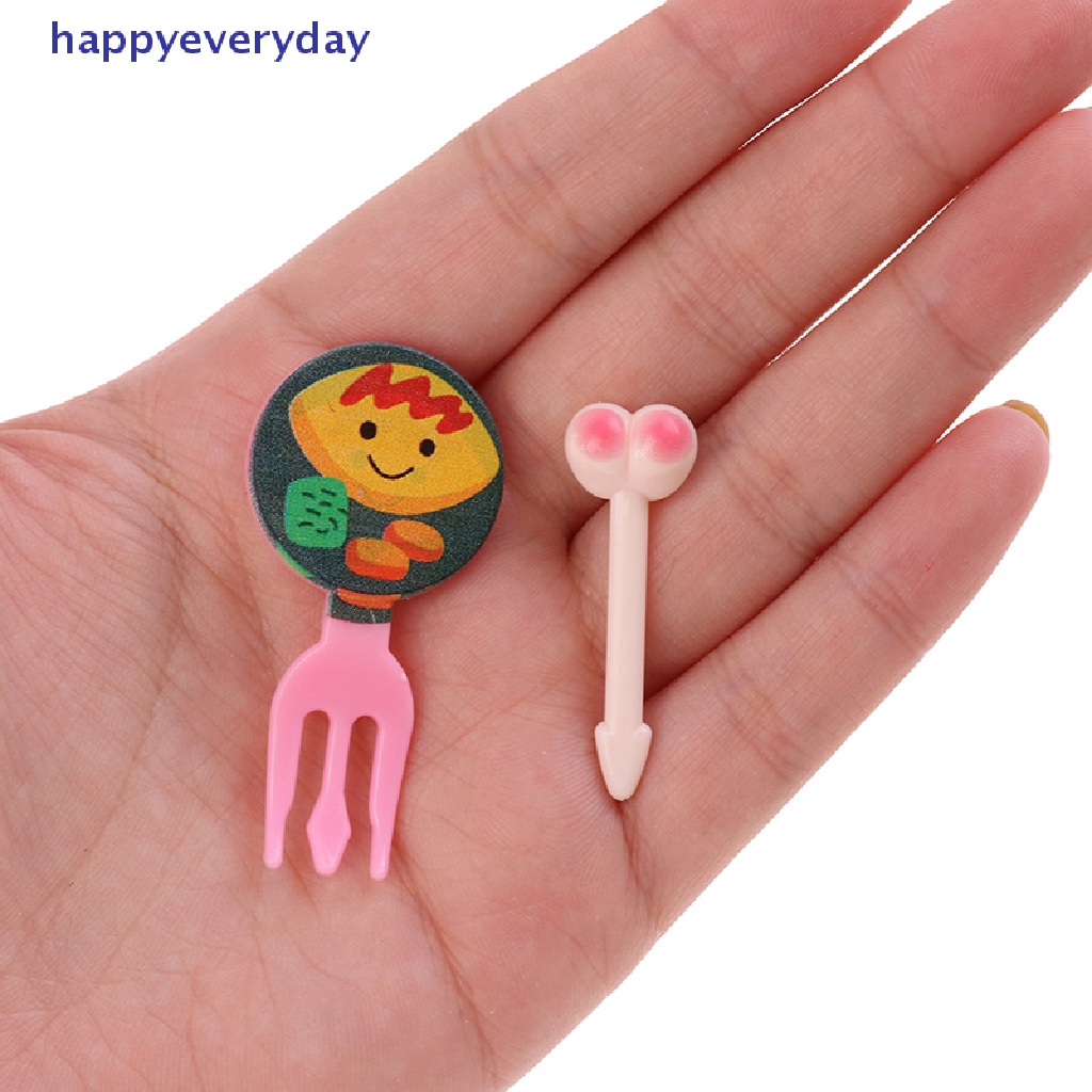 [happy]8 /10/24PCS Garpu Buah Mini Untuk Anak Tusuk Gigi Lunch Party Pick Dessert Fork [ID]