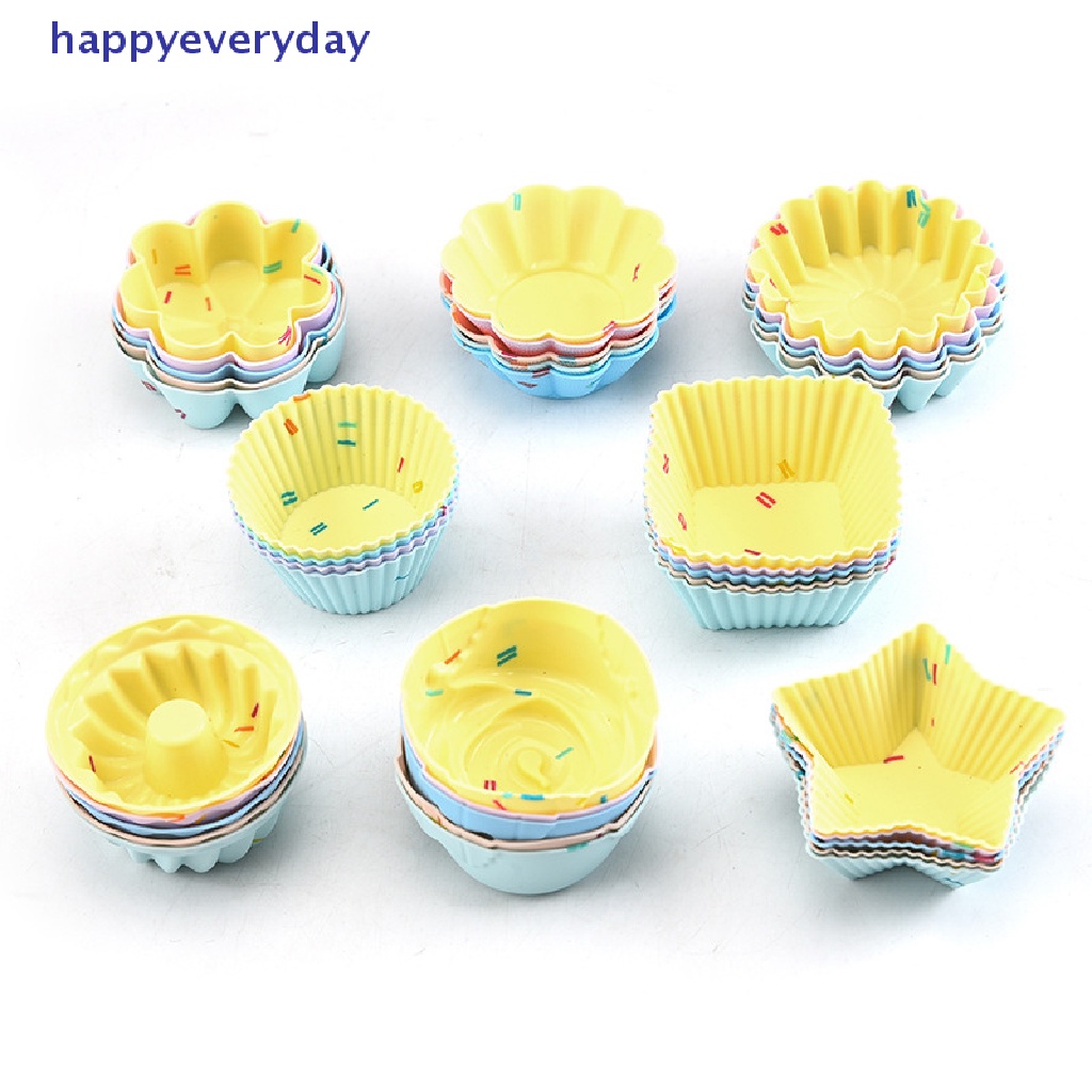 [happy] 5pcs/set Cetakan Kue Silikon Muffin Cupcake Baking Mold DIY Cake Decorag Tool [ID]