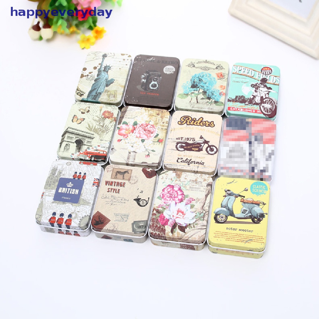 [happy] Kartun Tin Sealed Jar Packing Box Tempat Penyimpanan Permen Perhiasan Kaleng Koin Gift Box [ID]