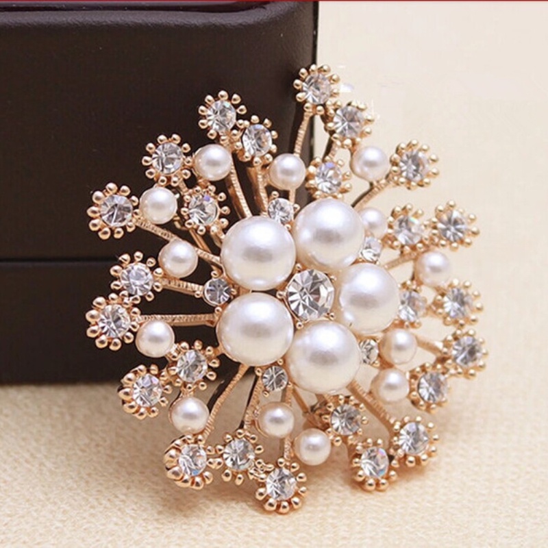 Bros Snowflake Mutiara Versi Korea Dari Bunga Dada Bunga Temperamen Fashion