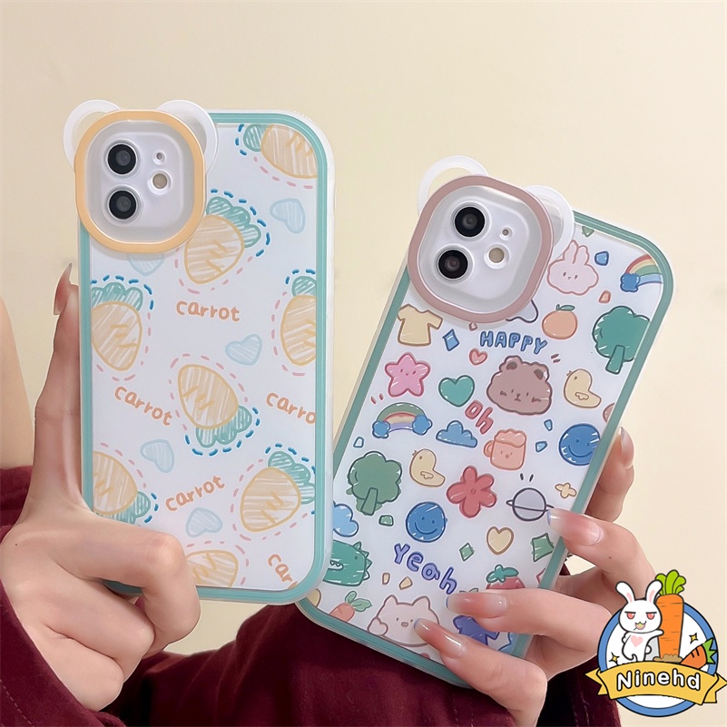 IPHONE Casing Kompatibel Untuk Iphone14 13 12 11 Pro Max X Xr Xs Max SE 8 7 6 6s Plus Casing Ponsel Gaya Kartun Lucu Fashion Tahan Gores Shockproof Glossy Lembut TPU Cover Pelindung