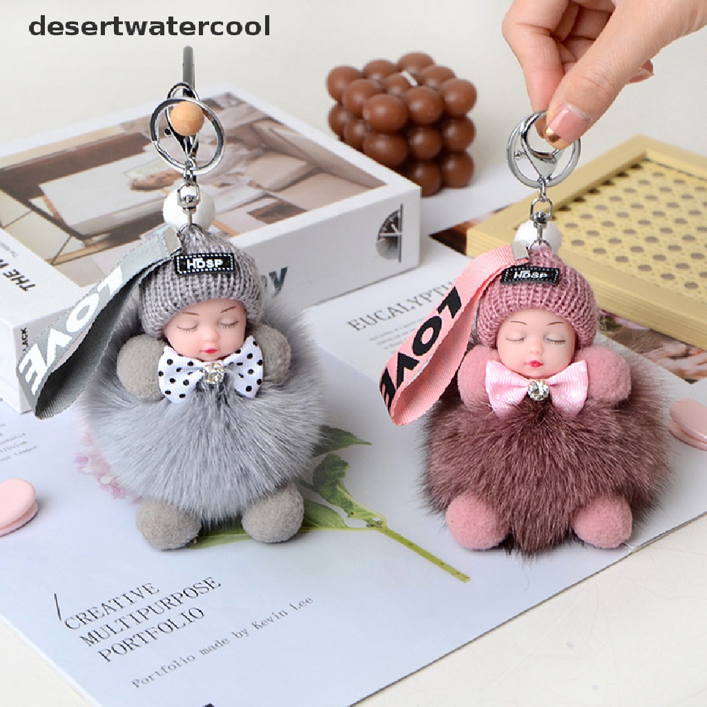 Deid Lucu Gantungan Kunci Mewah Tidur baby doll Mainan Mewah kawaii keychain Tas Liontin Martijn
