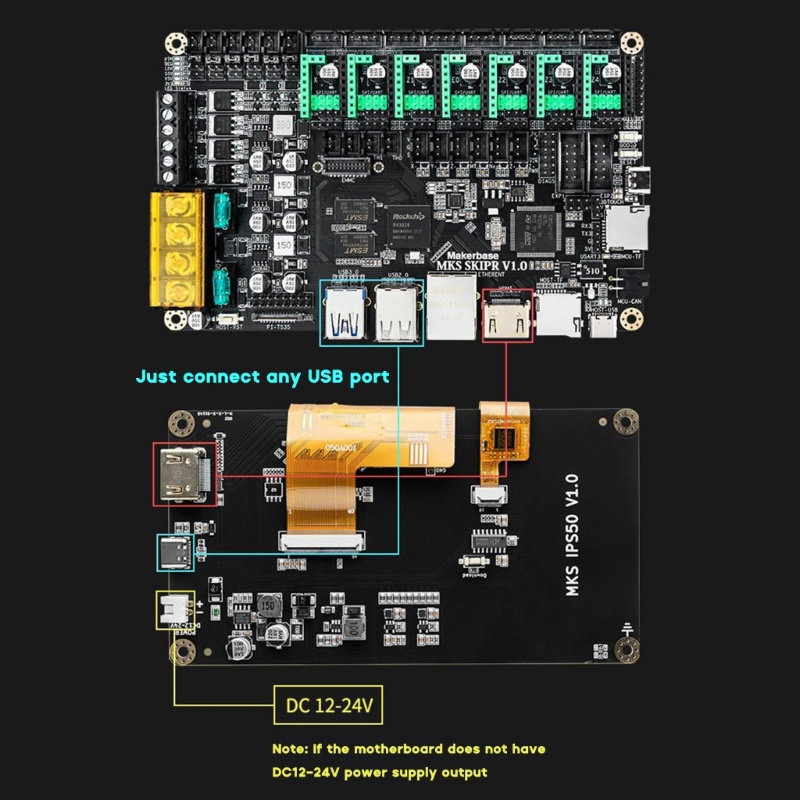 Zzz Untuk Makerbase MKS IPS50 5Inch Capacitive Screen Support Klipper Layar LCD USB TypeC MKS SKIPR MKS PI