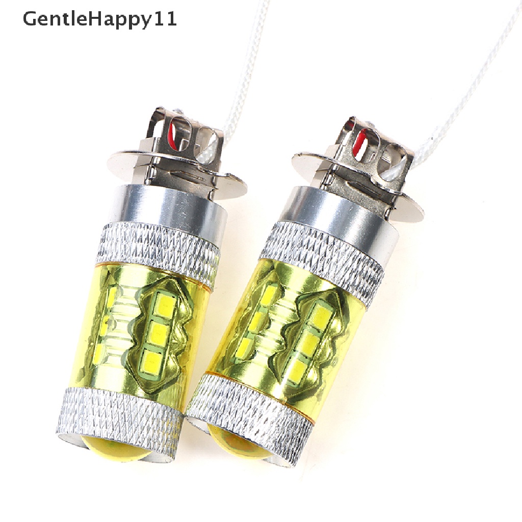 Gentlehappy 2pcs Lampu Kabut LED 12-24V H3 80W 16smd LED Car Fog Light Kuning Daya Tinggi id