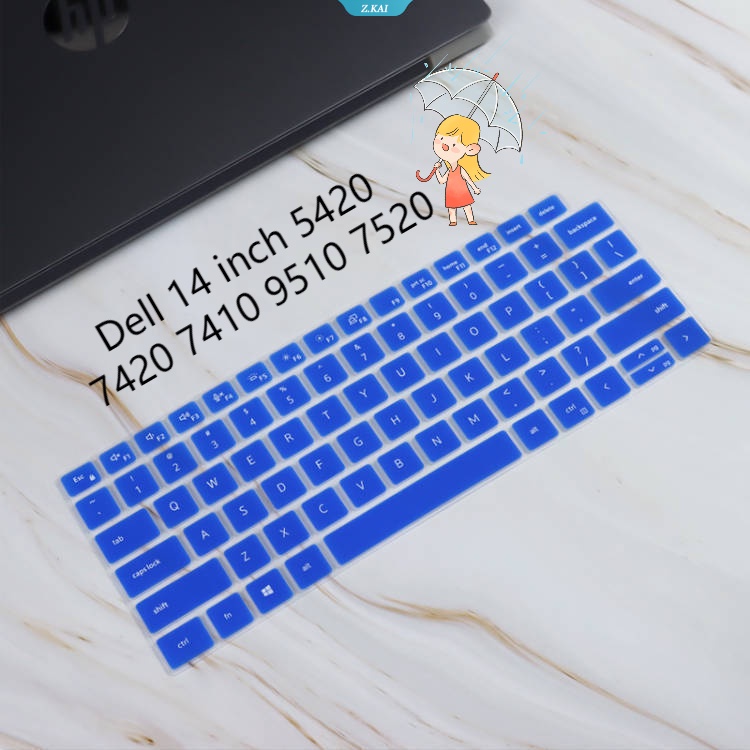 Casing Keyboard Laptop Slim Lembut Silikon Cover Tahan Air Untuk Dell 14inch 54207420 7410 9510 Lintang 7520film Keyboard Kulit Pelindung [ZK]