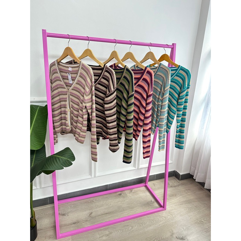 Qirana Cardigan Salur stripe Warna