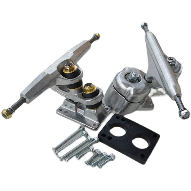 S6 Gaya Baru Skateboard Bracket Papan Surfing Darat Jembatan Kemudi Bracket Profesional Ganda Shock Pad Jembatan Tinggi Skateboard