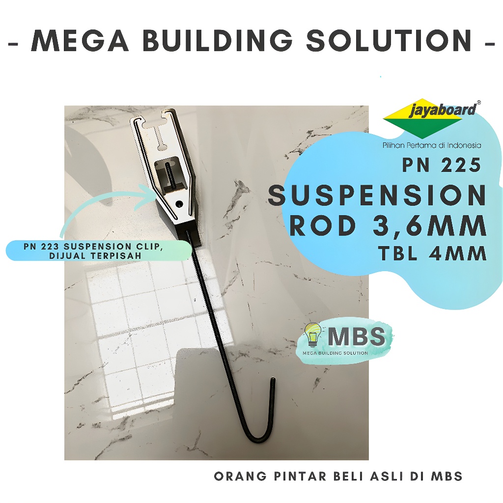 Suspension Rod M4 3,6m PN 225 /Rod Rangka Plafon Gypsum Jayaboard