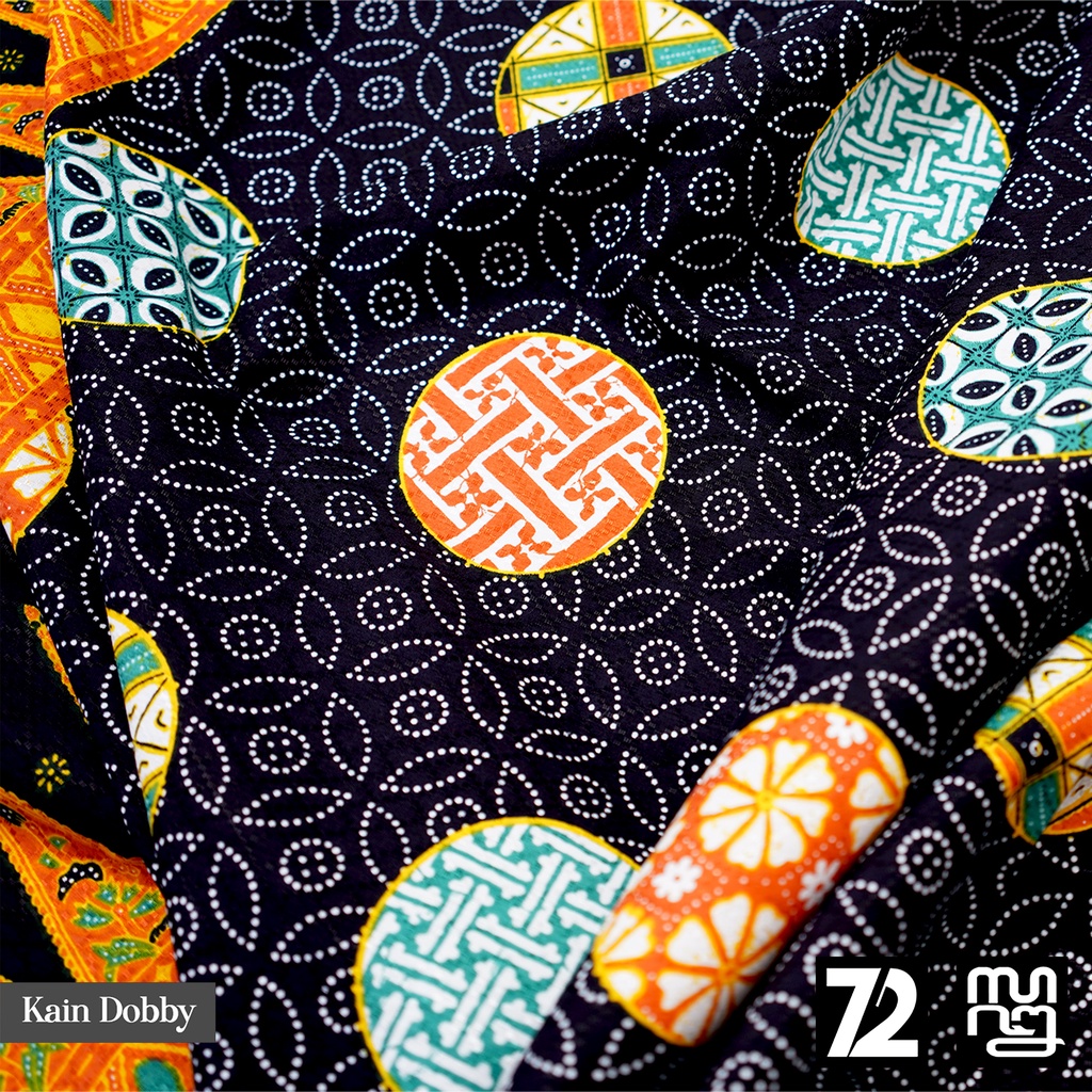 BAHAN BATIK PREMIUM Dobby Dobi Dobbi Kontemporer Modern Warna Hitam Orange Hijau 723507 Cap 72 Jarik Jarit Samping Kebat Panjang Batik Dobby Modern Premium Bahan Seragam Batik Pernikahan Kantor Keluarga Murah Kamen Jadi Batik Bali Lembaran