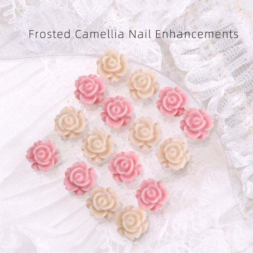 Mxbeauty Camelia Hiasan Kuku Wanita Fashion Resin Buram Camelia Jepang Nail Art Bunga Naill Art Drills