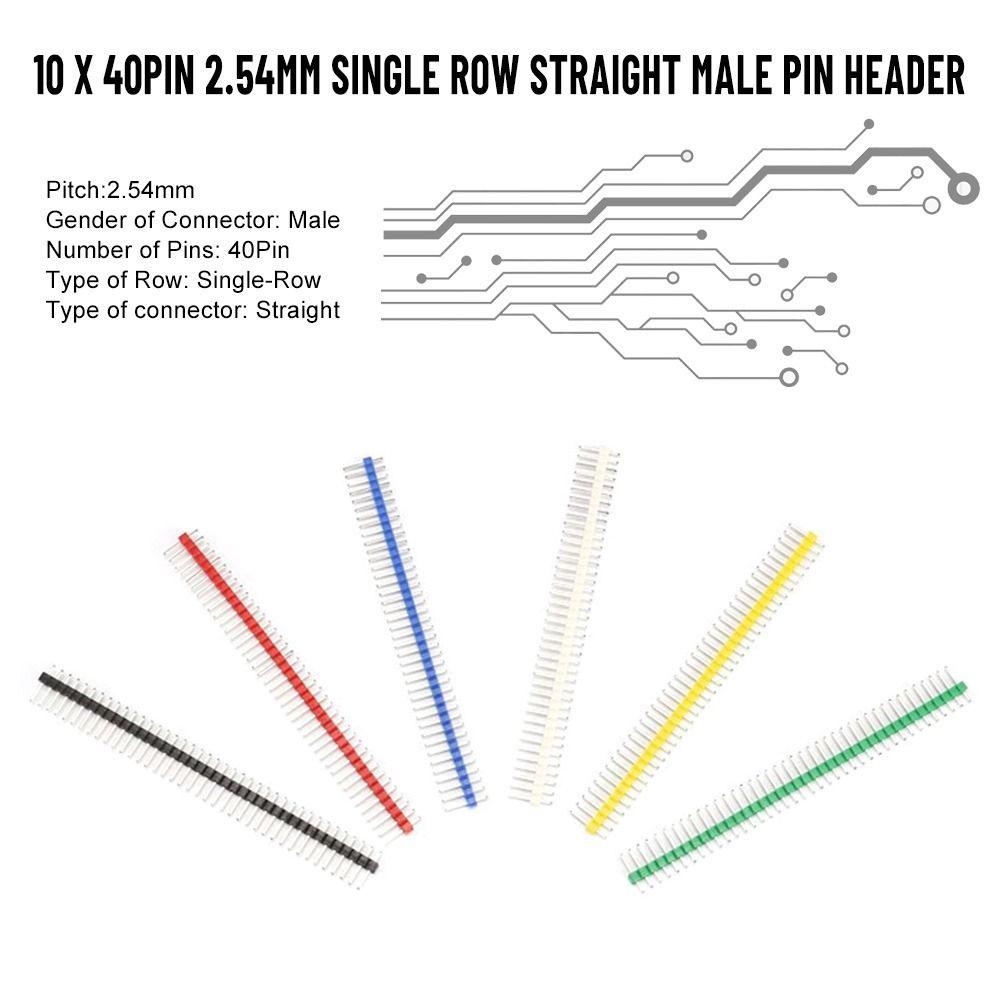 Populer 10PCS Single Row Straight Header Baru Male Breakable 2.54mm