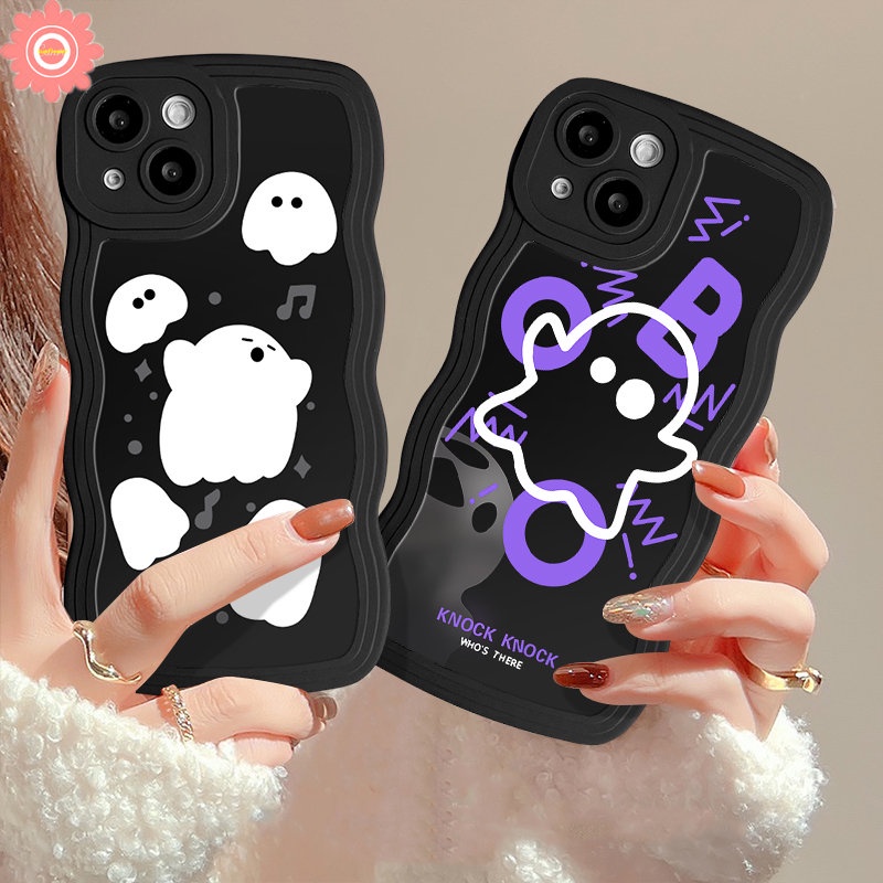 Cute Ghost Little Monster Case Infinix Hot 10 9 10s 20 11s 12i 20s 10Lite 8 12Pro Hot 10 9 11 12 Play Smart  4 5 6 Plus Note 10Pro 12 G96 12Pro Soft Wavy Edge Case