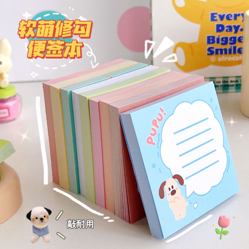 80lembar INS Kartun Puppy Warna-Warni Sticky Note Lucu Memo Siswa Kreatif Kertas Pesan