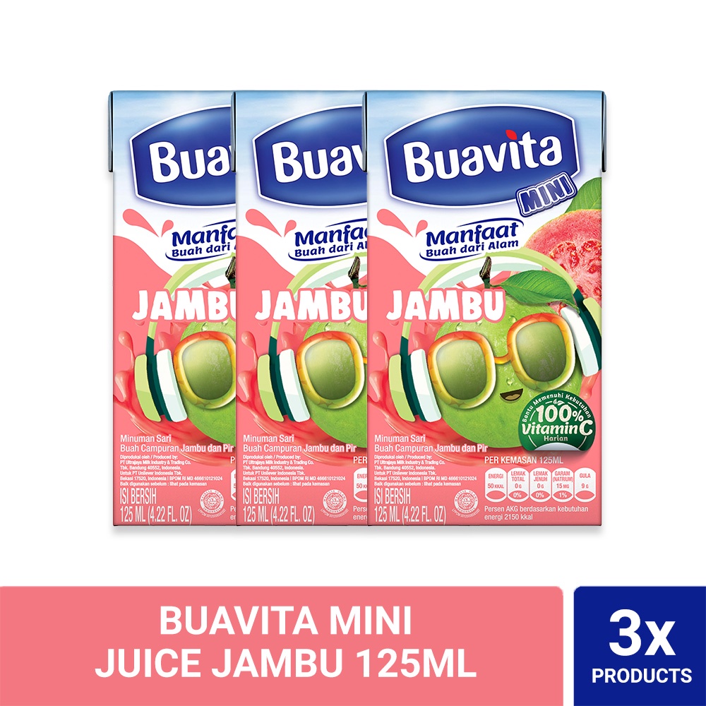 

Buavita Mini Juice Jambu 125ml Triplepack