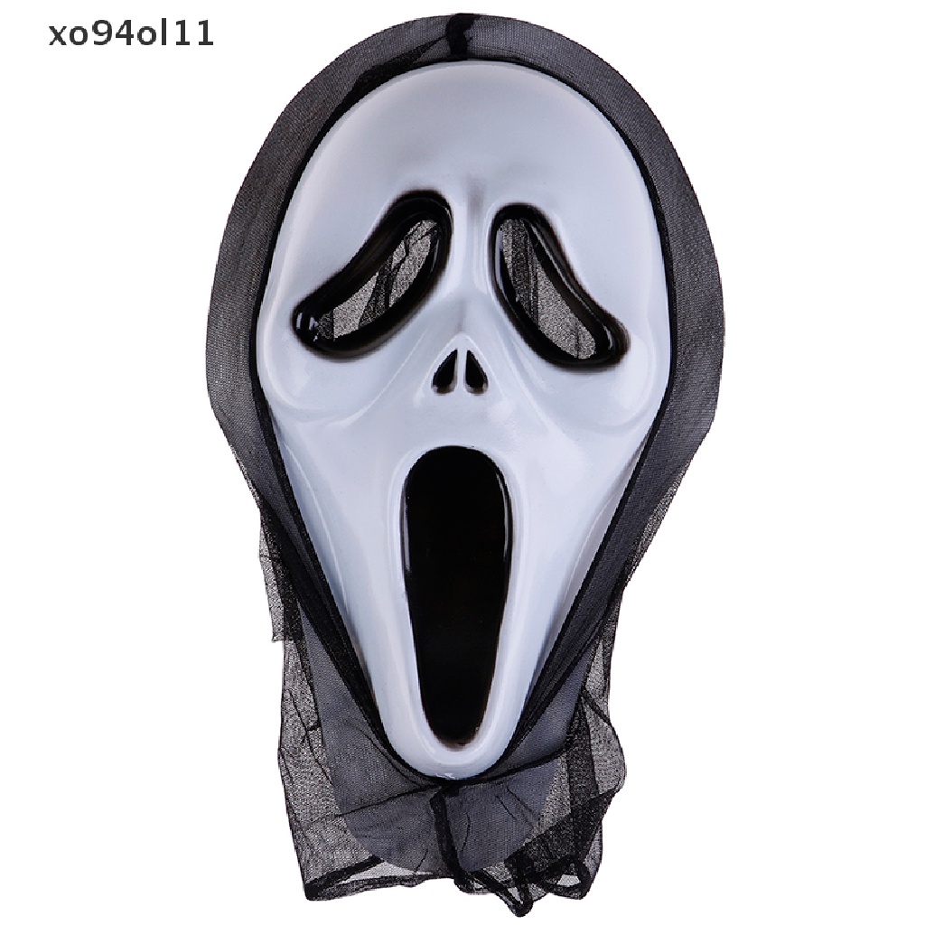 Xo Topeng Wajah Hantu Scream Mengerikan Gaun Berdarah Mewah Mengerikan Kostum Pesta Halloween OL