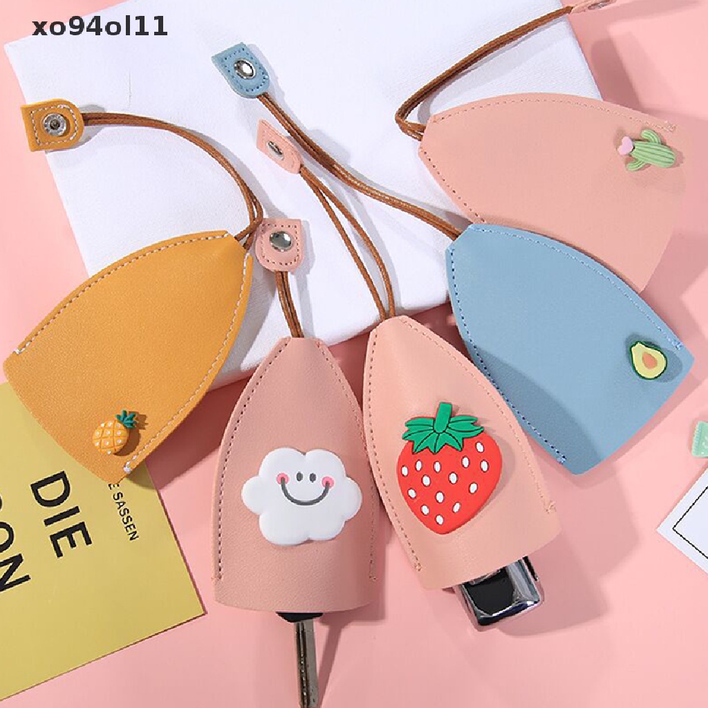 Xo Buah-Buahan Lucu Pull Type Key Bag PU Leather Pelindung Tempat Kunci Mobil Case Dompet New Leather Keychain Pouch Bag Cover Key Organizer OL