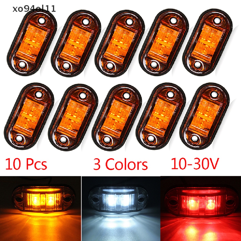 Xo 10PCS Lampu Peringatan LED Diode Light Trailer Truk LED Side Marker Lamp OL