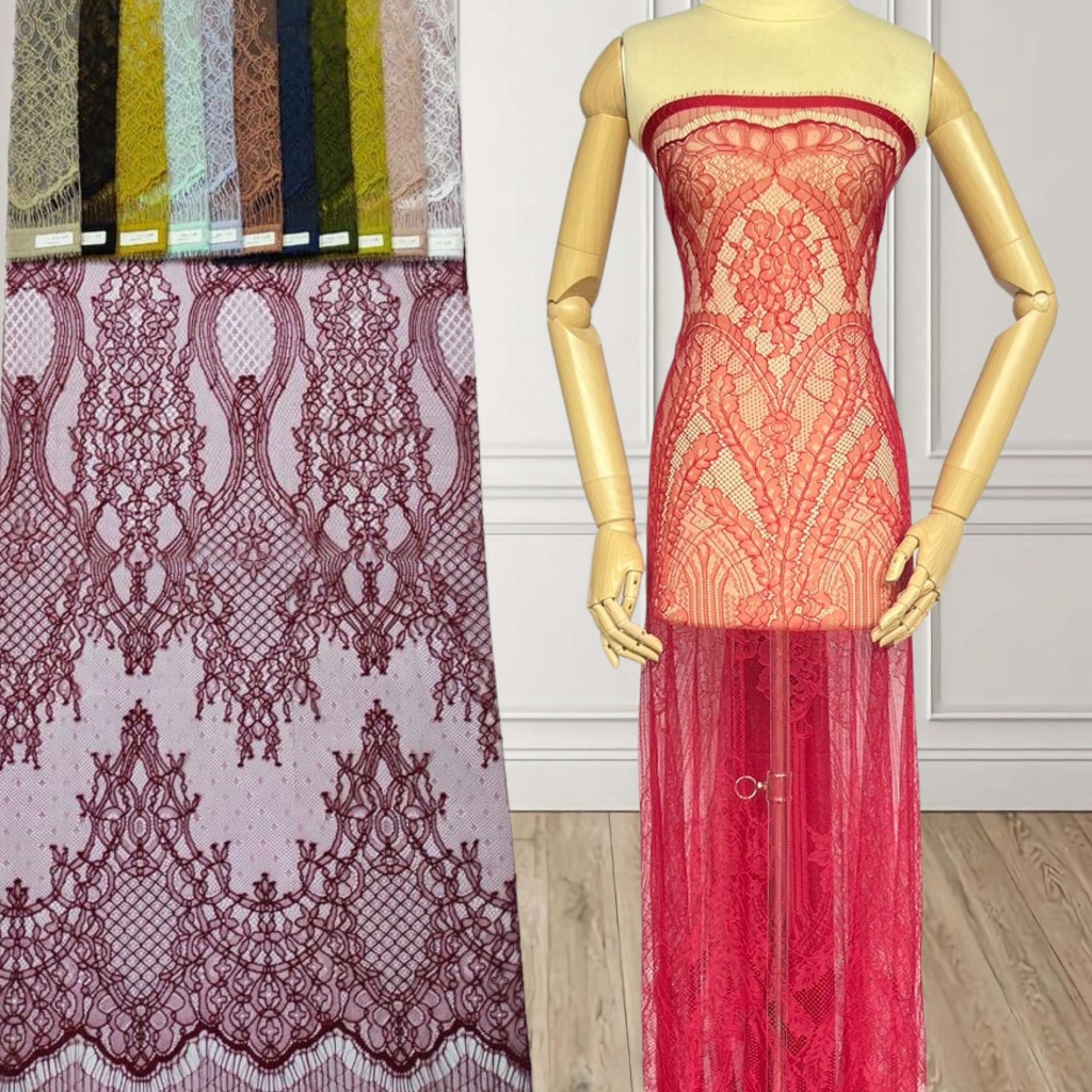 Kain Kebaya Bahan Brokat Santili Brukat Cantili Chantily Lace Kain Kebaya