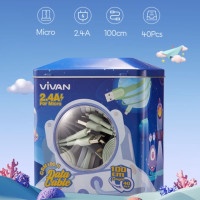 BOP VIVAN CSM100 II Kabel Data Cable MICRO USB 2.4A 100cm (New CSM100S) ORIGINAL