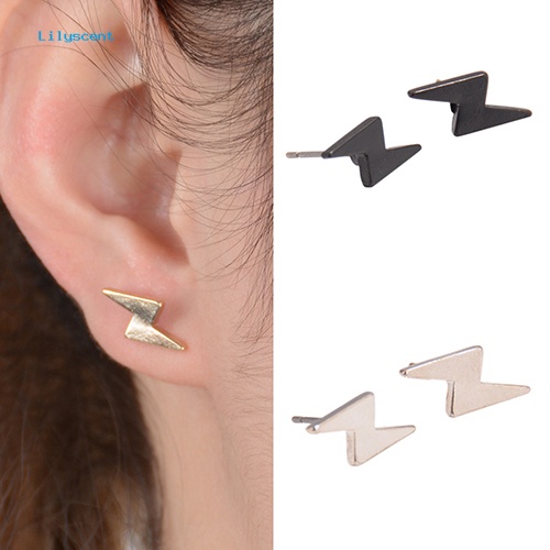 Lilyscent Anting Petir Mini Punk Pria Wanita Mode Alloy Ear Studs Hadiah Pesta