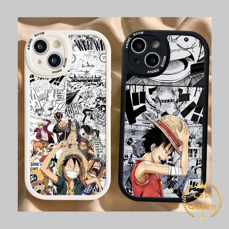 Trendy Lucu Anime One Piece Kartun Luffy Phone Case Kompatibel Untuk IPhone XR 11 14 12 13 Pro Max 8 6s 6 7 plus X XS Max SE 2020 Lembut Tpu Back Cover