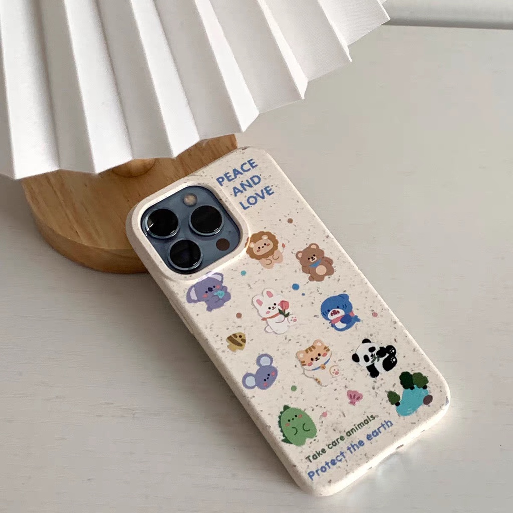 IPHONE Casing Ponsel Iphone11 ins Bahan Ramah Lingkungan Perlindungan Kamera Cocok Untuk Iphone14 13 12 14Plus Pro MAX 7 8Plus X XR XS MAX SE 12mini 13mini Model Empat Sudut Shockproof