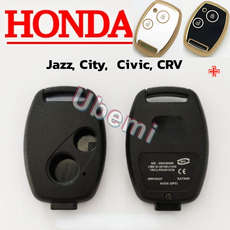 1pcs/cover Case Kunci Mobil HondaTpu Untuk Honda Fit CIVIC JAZZ Pilot Accord CR-V Freed Freed Pilot StepWGN Insight 2per3kancing Key Shell