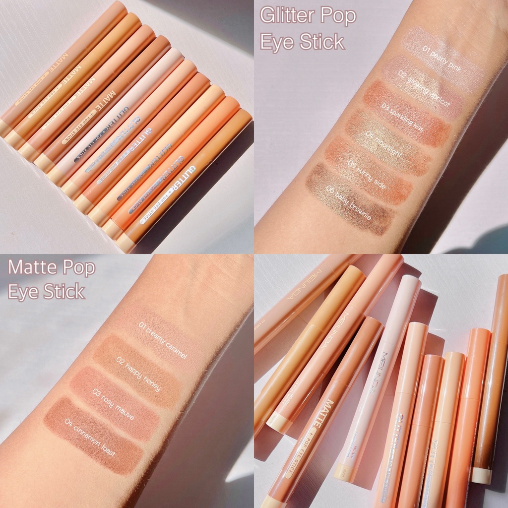 [TERMURAH] MEILINDA Glitter Pop Eye Stick | Eyeshadow Stick Creamy Matte MC3117 | Shimmer | Browit.id