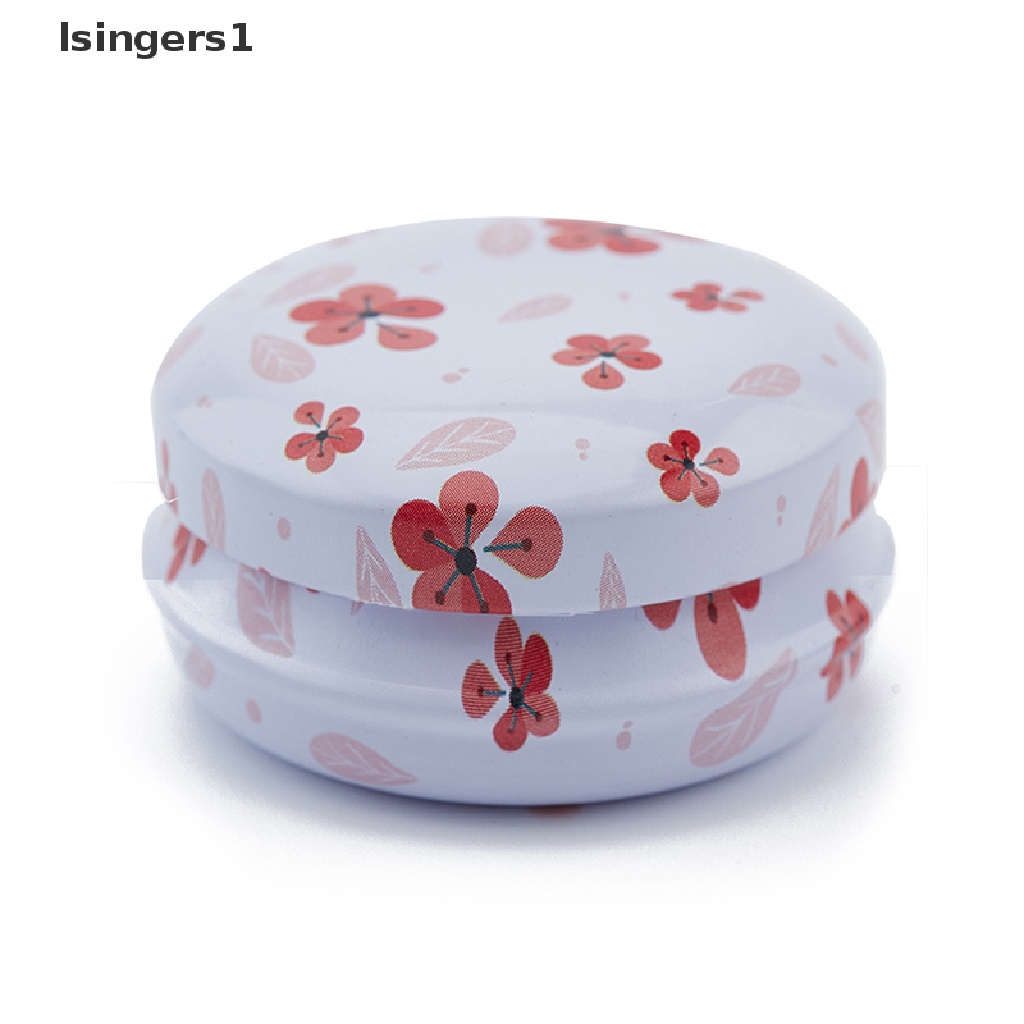 [lsingers1] 4pcs/set Kotak Kaleng Bunga Elegan DIY Jar Balm Bulat Kotak Besi Kosong Butik