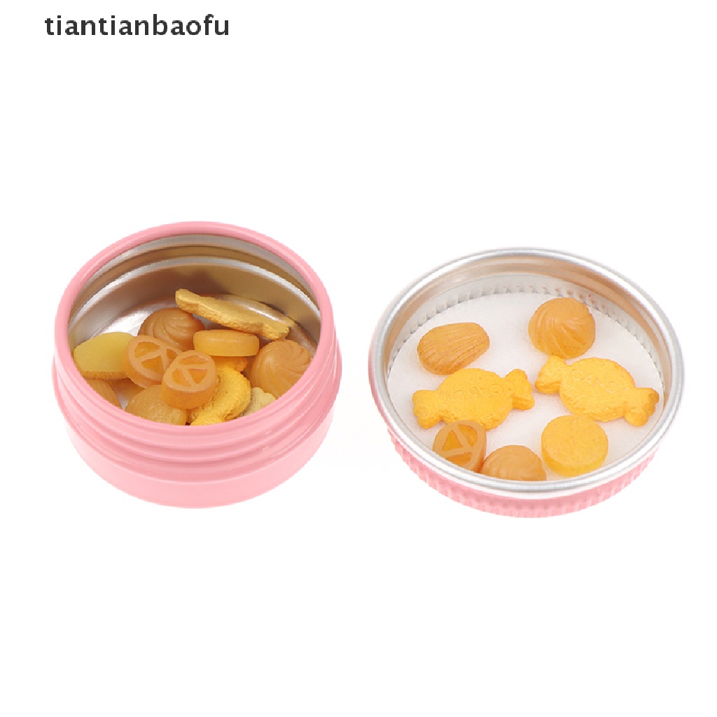 [tiantianbaofu] 1per12rumah Boneka Miniatur Kue Kering Kotak Pretend Play Makanan Untuk Rumah Boneka Dapur Mainan Butik