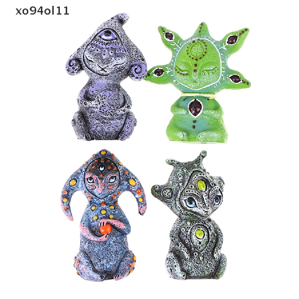 Xo Ornamen Resin Ornamen Kerajinan Patung Taman Ornamen Alien Bermata Tiga OL