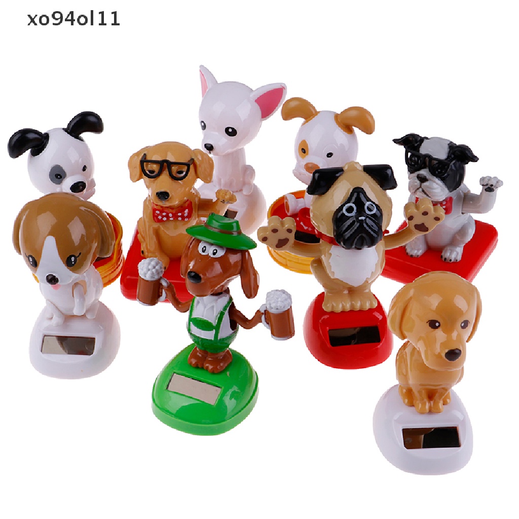 Xo Auto magic solar powered dancing dogs swinging bobble Mainan Hadiah Mobil Dekorasi OL