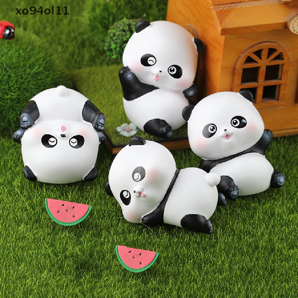 Xo 1Pc Lucu Mini Resin Panda Bayi Ornamen Miniatur Angka Panda Kerajinan Tangan OL