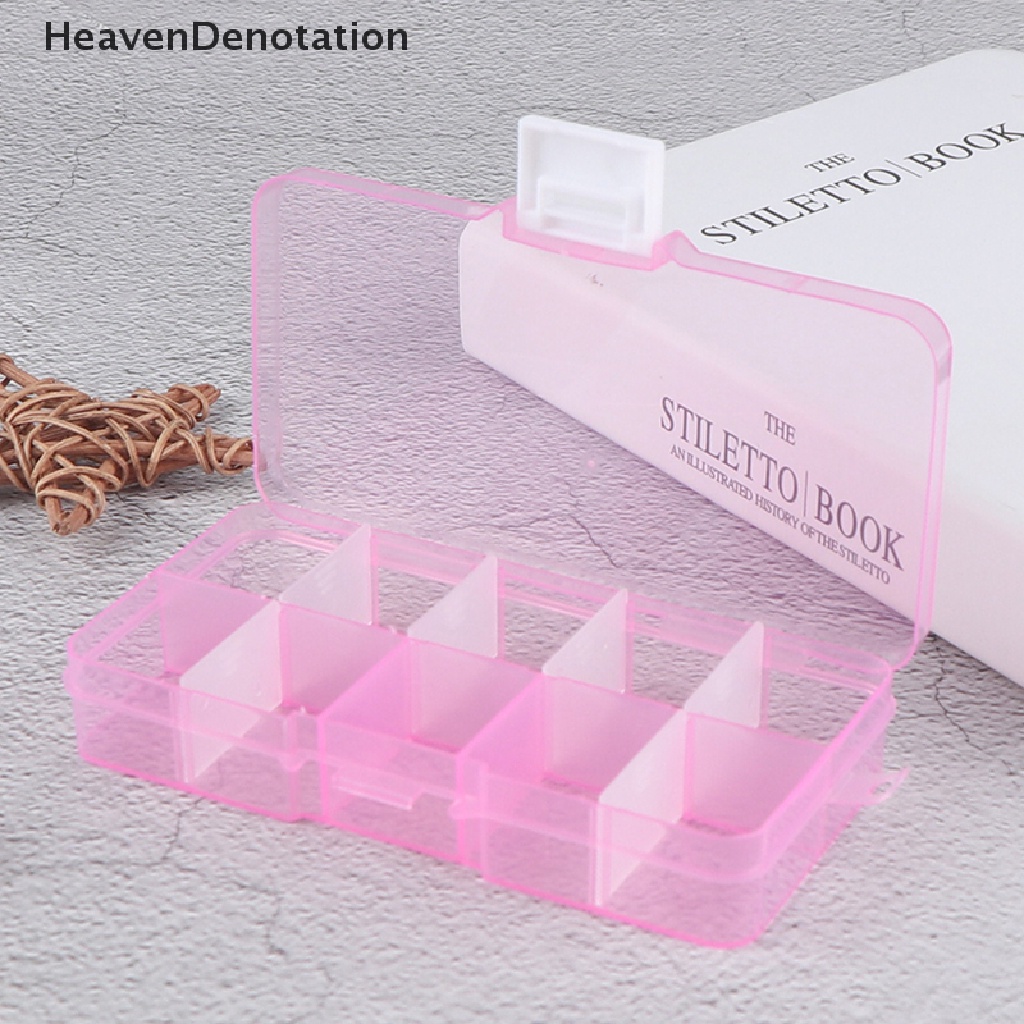 [HeavenDenotation] Adjustable 10sekat Kotak Penyimpanan Plastik Perhiasan Sekrup Organizer Wadah HDV