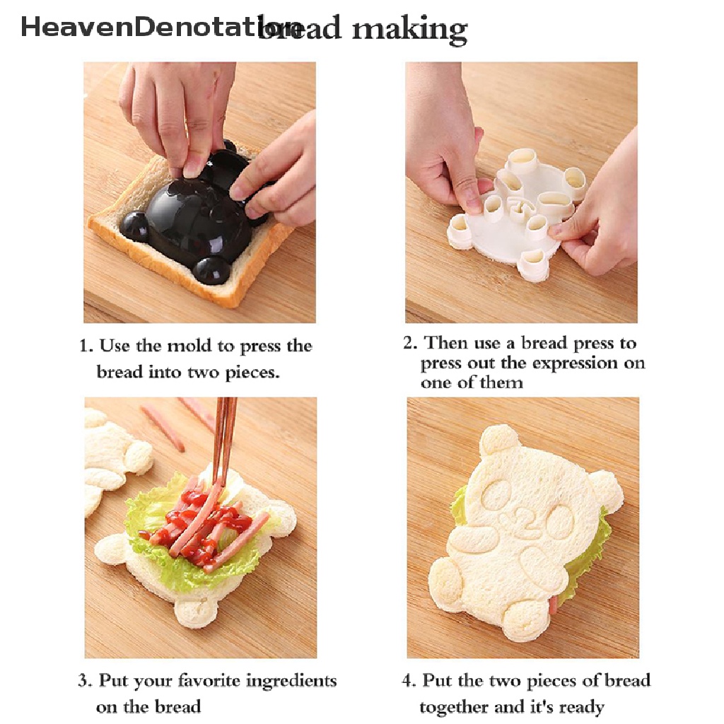 [HeavenDenotation] 1set Cetakan Sandwich Panda Dolphins Biskuit Embos Baking Pastry Cetakan Onigiri HDV