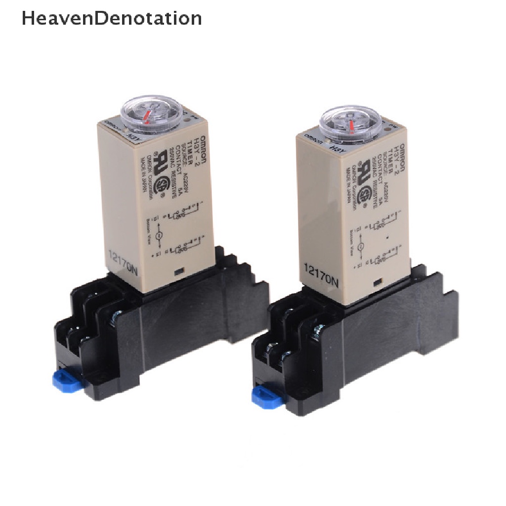 [HeavenDenotation] 220v H3Y-2 Power On Time Relay Delay Timer 0-30s/60s DPDT &amp; Base Socket HDV