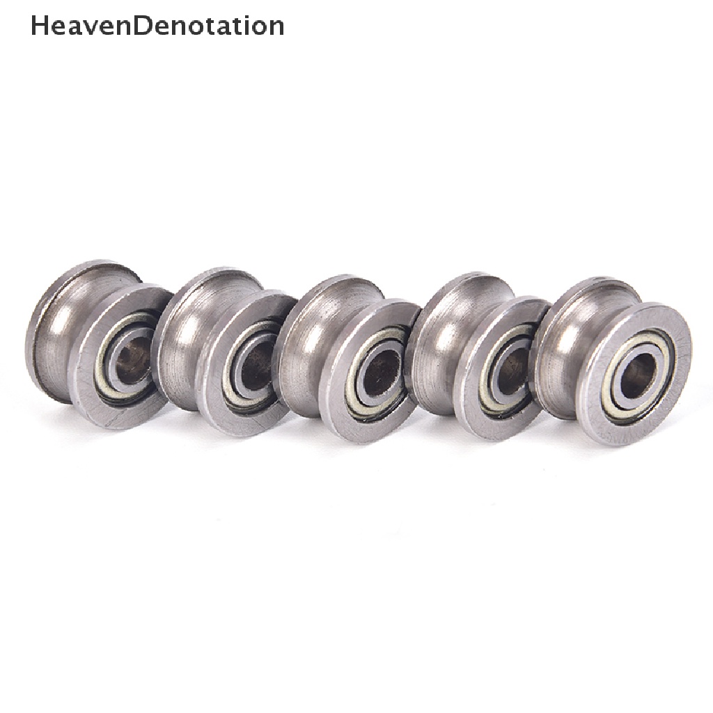 [HeavenDenotation] 10pcs U624ZZ U groove ball bearing guide pulley Untuk Rel track linear 4 * 13 * 7mm HDV