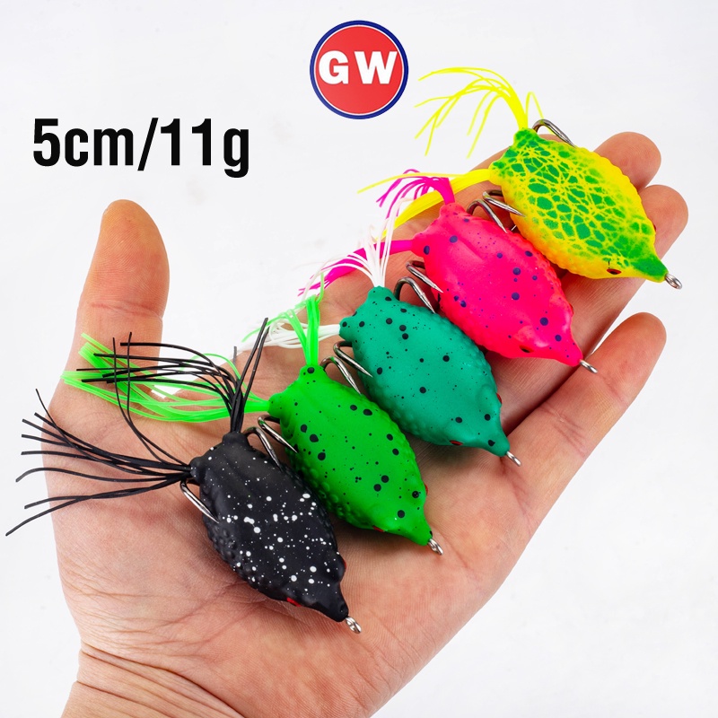 5cm/11g Soft Plastic Frog Floating Baits Casting Baits 5warna Mata 3D Mini Soft Frog Snakehead Topwater Mancing Toman Casting Lure Untuk Air Tawar Air Asin
