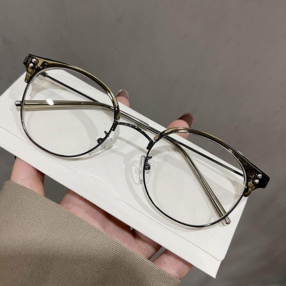 Populer frame Kacamata Optik Pria Half-frame Bening Anti Blueray