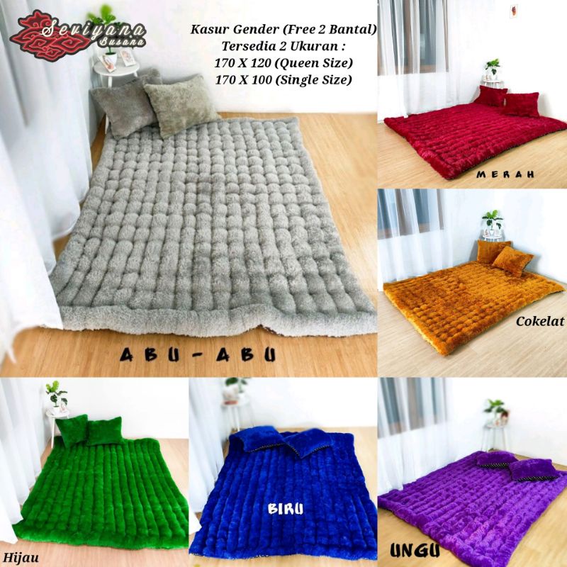[PROMO] Kasur Gender Bulu Rafsur / Kasur Lantai Bulu Rafsur / Karpet Bulu (Free 2 Bantal)
