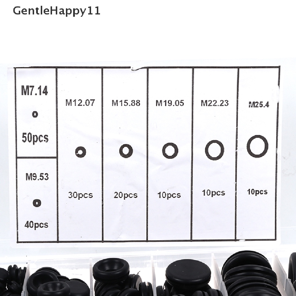 Gentlehappy 170Pcs Closed Seal Ring Karet Mobil Grommet Lubang Plug Kawat Listrik Gasket Kit id