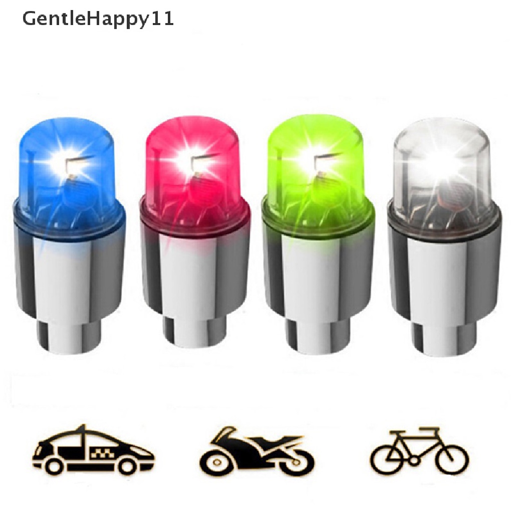 Gentlehappy 2pcs Sepeda Mobil Motor Roda Ban Tyre Valve Cap Flash Lampu LED Spoke Lamp id