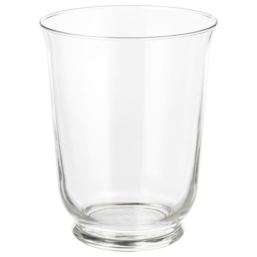 Vas Bejana Mulut Lebar Lantera Kaca Bening 18 cm Bunga Lilin Open Wide Flower Pot Clear Glass Candle