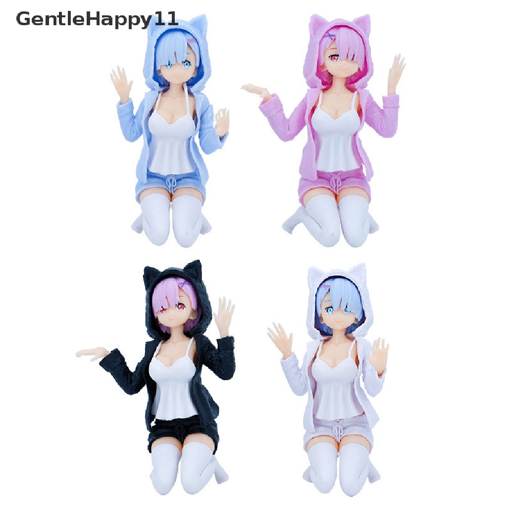 Gentlehappy Manga Re: Zero Action Figure Mainan Kneeling Telinga Kucing Boneka Dekorasi Kamar Figurines id