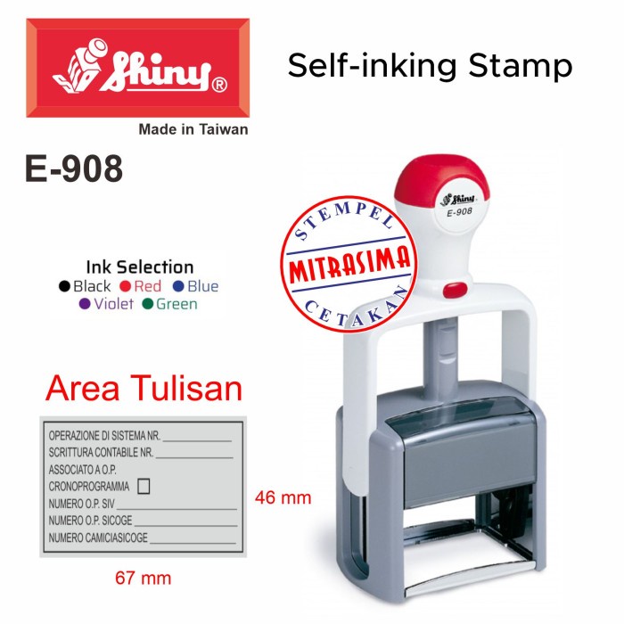 

Stempel Shiny E-908 ( Shiny Essential bentuk persegi E908 Tipe E 908 )
