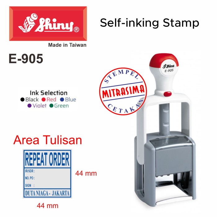 

Stempel Shiny E-905 ( Shiny Essential bentuk bujursangkar E905 )