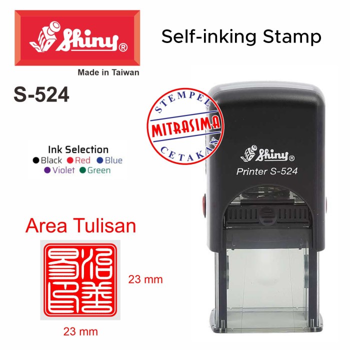 

Stempel Shiny S-524 ( Shiny bentuk bujursangkar S524 Tipe S 524 )