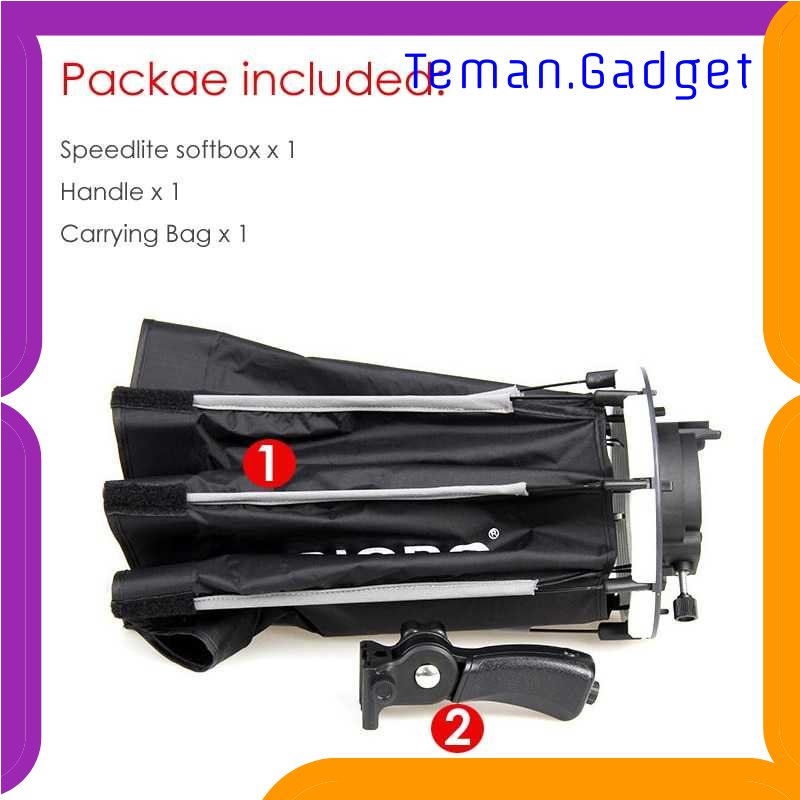 TG - KMR TaffSTUDIO Payung Studio Octagonal Softbox Reflektor Flash 65CM - KS65
